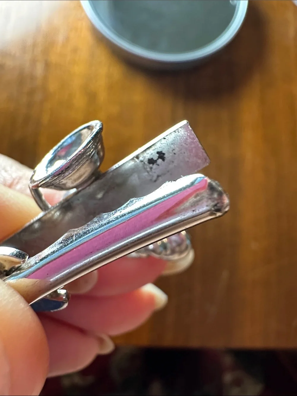 Vintage 50s/60s Rugin Brand Silver Tone  Candlestick Phone Tie Clip
